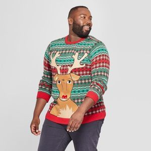 33 Degrees Men's Tall Ugly Holiday Christmas Reindeer Beverage Holder